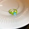 Anillo de Pareja de Gatos Negros Divertidos para Chicas Diseño de Nicho ins Sentido de la Personalidad Dibujo Animado Estudiante Ojos Grandes Regalo