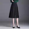Elegante Falda Casual de Línea A para Mujer para el Trabajo, Otoño 2026 Nueva Falda de Cintura Alta Adelgazante Plisada de Longitud Media