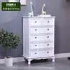 Armario de Almacenamiento Estilo Americano de Madera Maciza, Armario Pequeño de Almacenamiento para Sala de Estar y Dormitorio, Armario de Cinco Cajones, Armario de Almacenamiento Ensanchado, Armario Lateral Estrecho para Uso Doméstico