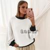 2022 outono e inverno Amazônia novo suéter de comércio exterior feminino costura pullover cross-border Mulheres de suéter solto feminino