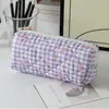 Bolsa de Maquillaje Fresca Estilo Ins con Lazo, Estuche para Lápices de Estudiante, Gran Capacidad, Portátil, Bolsa Suave para Guardar Cosméticos
