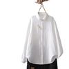 Otoño 2024 Nuevo Estilo Japonés Estilo Fresco Tapeta Flor Bordada Hilo de Algodón Manga Larga Camisa Blanca Top de Mujer