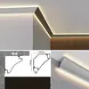 Canal de luz lineal de emisión hacia arriba sin lavado de techo luz de pared montaje en superficie retroiluminación reflectante sin ranurado luz de línea de cintura aleación de aluminio
