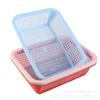 Tienda de dos yuanes 34x26x9cm cesta rectangular de plástico escurridora para lavar verduras almacenamiento doméstico cesta cuadrada de plástico