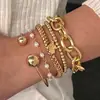 Acessórios Transfronteiriços Wish Supply Pulseira de Coração e Folha Tendência Europeia e Americana Conjunto de 6 Peças Atacado