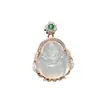Venta Directa de Fábrica colgante de calcedonia color hielo al por mayor calcedonia oro rosa 925 incrustado accesorios para collar Buda de Hielo Blanco