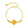 Pulsera de Trébol de Cuatro Hojas para Mujer, Nuevo Diseño de Cuentas de Transferencia Estilo Chino, Nicho, Simple, Versátil, Joyería de Alta Gama, Regalo para Novia