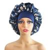 Chapéu Redondo de Cetim Estampado com Aba Larga, Novo Chapéu Doméstico Estampado Transfronteiriço, Chapéu Suave para Cuidados com o Cabelo