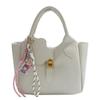 Bolso Balde Simple de Mano Estilo Coreano 2025 Verano Nueva Moda Patrón Lichi Bolso de Mujer, Bolso Cruzado Elegante y con Estilo