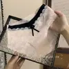 "Rima de Gasa Suave" Ropa Interior sin Costuras de Encaje de Cintura Media para Niñas Sexy Verano Delgado 2025 Nuevos Calzones de Alta Gama