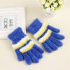 Novas Luvas de Lã Coral Quente para Outono e Inverno, Dedos Inteiros, Estilo Coreano, Tricô Criativo Color Block, Atacado do Fabricante, Compatível com Tela de Toque