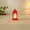 Lanterna de Vento Quadrada de Natal Simples Retrô Cor Sólida Lanterna de Vela Portátil Decoração de Festa de Festival de Natal Lâmpada de Atmosfera