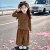 Conjunto de 3 Peças Colete Super Fofo Outono para Meninas Estilo Primavera/Outono 2026 Roupa de Baixo Infantil Conjunto Fofo para Bebê Menina Estilo Coreano