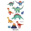 Adesivo de Tatuagem Dinossauro Desenho Animado Novo em estoque Animal Tiranossauro Rex Adesivo de Tatuagem Infantil à Prova d'Água Rosto Descartável