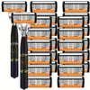 Nova lâmina de barbear de 6 camadas, aparelho de barbear manual para homens com cabeça de seis lâminas, Gillette universal atacado transfronteiriço