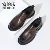 Sapatos Masculinos de Couro 2026 Primavera e Outono Novos Casuais de Negócios Estilo Britânico Solado Macio Respirável Sapatos Masculinos para Casamento Noivo Atacado