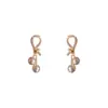 Brincos de Pérola com Nó Cravejado de Zircônia, Estilo Levemente Luxuoso, Estilo Simples para o Dia a Dia, Design Personalizado, Brincos Elegantes e Modernos