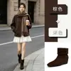 Botines Martin para Mujer con Aumento de Altura de 7 cm 2026 Nuevos Botines Versátiles Otoño/Invierno Punta Fina Botas de Moda Botines de Tobillo Estilo Británico