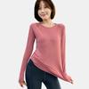 Ropa de Yoga para Mujer, Tops Deportivos de Manga Larga para Correr de Otoño, Camisetas Elásticas Ajustadas para Fitness, Ropa de Entrenamiento de Pilates