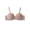 Sutiã meia-taça sem costura, estilo push-up, sem aro, com acabamento brilhante, fabricado no Sudeste Asiático. Ideal para mulheres com seios pequenos.