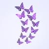 Mariposa hueca 3D púrpura brillante mariposa de metal de imitación pegatinas de pared decoración de pared sala de estar pegatinas de diseño de pared