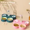 Tazón de plástico para gato tazón para perro dispensador automático de agua para beber protección del cuello tazón de comida para gato Tazón de comida para gato Tazón para mascota tazón doble Suministros para mascotas