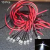 10 PEÇAS DC 5-12V Pré-Fio Lâmpada LED 5mm Diodos Emissores Pré-Fio Transparente Amarelo Azul Verde Branco Vermelho