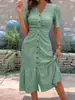 2026 Nuevo Verano Transfronterizo Estilo Europeo y Americano Moda Callejera para Mujer Vestido de Ajuste Delgado con Escote en V y Falda Irregular