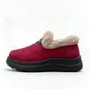 Zapatos de Algodón de Invierno para Madres de Mediana Edad y Mayores para Mujer con Ribete de Piel de Terciopelo Plus, sin Cordones, Suela Gruesa Antideslizante, Zapatos de Tela del Viejo Pekín, Zapatos Cálidos para Mujer