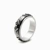 Anillo giratorio de plata esterlina S925 con seis palabras y mantra, personalidad retro, anillo de plata tailandesa retro desgastado, estilo nacional, venta directa de fábrica