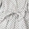 Comercio Exterior 2026 Europeo y Americano Primavera Nuevo Estilo Elegante Solapa Manga Larga Cinturón Blanco Lunares Blazer para Mujer 29755