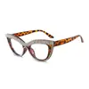 Gafas de Moda Estilo Ojo de Gato con Adorno de Pedrería Sin Graduación con Protección contra Luz Azul, Armazones de Gafas Modernos y Elegantes para Sesiones de Fotos Únicas