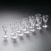 Copo Moutai, copo de vinho pequeno, copo de vidro de cristal, conjunto de decantador de bebida de dose única de 10ml, conjunto de sete peças, branco