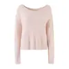 Suéter pullover macio e aconchegante de ombro único inspirado em design para mulheres, novidade de outono e inverno, estilo delicado, top de malha de manga curta