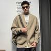 Chaqueta de punto para hombre, estilo japonés, otoño e invierno, cuello en V, holgada e informal, novedad de 2024