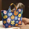 2026 Nova Bolsa de Mão Transfronteiriça Temu Site Independente Impermeável PVC+Lona Portátil para o Dia a Dia Bolsa de Ombro Bolsa Tote
