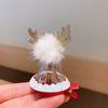 Accesorios para el Cabello de Navidad Niños Sombrero Lindo Pasador Celebridad de Internet Malla Tridimensional Lazo Pinza de Pato Pinza Superior de Astas