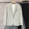 Chaqueta de Traje Negra Elegante 2026 con Abertura Trasera, Corte Slim Casual, Anti-arrugas, Solapa de Muesca, Chaqueta de Hombre de un Solo Botón