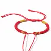 Pulsera Tejida Nudo Vajra Estilo Tíbet, Producto Semi-Terminado, Adecuado para Enhebrar Cuentas Doradas, Cuerda Multicolor, Pulsera de Cuerda Roja, Cordón de Cuero