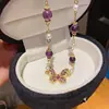 Novo Pulseira de Zircônia Ametista Chinesa Borboleta Puxável Pulseira de Luxo Leve com Sensação de Alto Padrão Traje de Joias de Alto Valor Mulheres