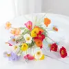 Flores Artificiais de Papoula, Layout de Cena de Casamento de Alta Qualidade e Realista, Enfeites de Decoração para Casa, Flores Artificiais, Flores de Seda, Flores Artificiais