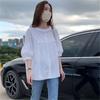 Camisa Blanca para Mujer Diseño con Sentido Nicho Camisa de Muñeca Top de Manga Media Vestido de Verano Estilo Francés Pequeña Chic Camisa Pequeña