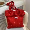 Bolsa de Ombro de Rede Nova Estilo Primavera e Verão 2026 Bolsa de Mão Estilo Fada com Babados Feminina Grande Capacidade Bolsa de Chiffon para Férias