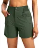 Shorts de trabajo para mujer de talla europea con múltiples bolsillos, pantalones casuales para exteriores con diseño de cremallera, cintura elástica, pantalones de golf para el ocio