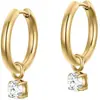 Exportados a Europa y Estados Unidos, Moda Transfronteriza Pendientes de Acero de Titanio Microincrustados con Circonitas, Pendientes de Circonitas Personalizados y Exquisitos