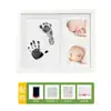 Bebé Cien Días de Edad Huella de Mano y Pie Hueco Marco de Fotos DIY Huella de Pata de Mascota Conmemorativa Almohadilla de Tinta para Mano y Pie de Bebé como recuerdo