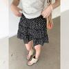 Foto Real Estilo Coreano Falda Floral Negra Mujer 2025 Verano Nuevo Cintura Alta Dulce Todo Combinable Falda Línea A Falda Corta