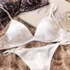 Suministro de Comercio Exterior Europeo y Americano Francés Sexy Satín Copa Triángulo Lencería Alambre Delgado Sin Aros Cómodo Conjunto de Sujetador Tanga