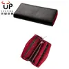 Carteira Masculina Zíper Couro Genuíno Amazon RFID Multi-Cartões Grande Capacidade Padrão Lona Cor Contrastante Carteira Longa de Mão