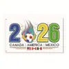Bandeiras de Seleções de Futebol da Copa do Mundo 2026 Transfronteiriças, Produtos para Fãs, Bandeiras Decorativas para Ambiente de Bar, Feitas Sob Medida